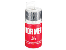 Dormer A191419 A191 No.419 Metric HSS Drill Set of 19 1.0-10.0 x 0.5mm