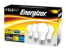 Energizer S14424 LED ES (E27) Opal GLS Non-Dimmable Bulb, Warm White 1521 lm 13.2W (Pack 4)