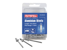 Faithfull Aluminium Rivets 4 x 7mm Short Pre-Pack of 100