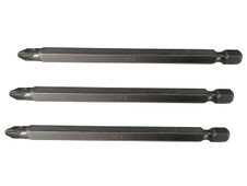 Faithfull Pozidriv S2 Power Screwdriver Bits PZ2 x 100mm (Pack 3)