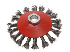 Faithfull Conical Wire Brush 115mm M14x2 Bore, 0.50mm Wire