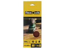Flexovit 63642526326 1/2 Sanding Sheets Orbital Plain Coarse 50 Grit (Pack 10)