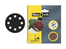 Flexovit 78072764767 Hook & Loop Sanding Disc 150mm Medium 80G (Pack 6)