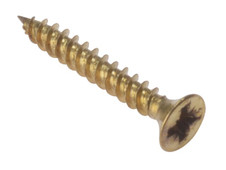 ForgeFix CSK1126EB General Purpose Pozi Compatible Screw CSK TT Electro Brass 1.1/2in x 6 Box 200