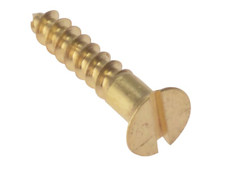 ForgeFix CSK344BR Wood Screw Slotted CSK Solid Brass 3/4in x 4 Box 200