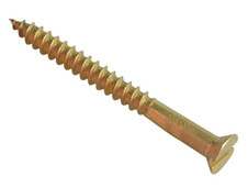 ForgeFix FPCSK1126BR Wood Screw Slotted CSK Brass 1.1/2in x 6 ForgePack 12