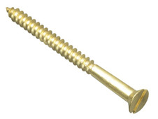 ForgeFix FPCSK21210BR Wood Screw Slotted CSK Brass 2.1/2in x 10 ForgePack 6