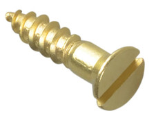 ForgeFix FPCSK348BR Wood Screw Slotted CSK Brass 3/4in x 8 ForgePack 20