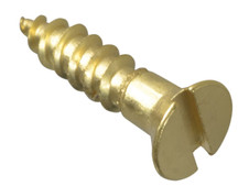 ForgeFix FPCSK586BR Wood Screw Slotted CSK Brass 5/8in x 6 ForgePack 30 - FORFPC586B - main image