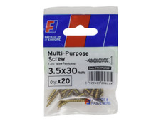 ForgeFix FPKMPS3530Y Multi-Purpose Pozi Screw CSK ST ZYP 3.5 x 30mm ForgePack 20 - FORFPMS3530Y - main image