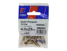 ForgeFix FPKMPS425Y Multi-Purpose Pozi Screw CSK ST ZYP 4.0 x 25mm ForgePack 20 - FORFPMS425Y - main image