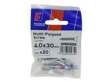 ForgeFix FPKMPS430ZP Multi-Purpose Pozi Screw CSK ST ZP 4.0 x 30mm ForgePack 20 - FORFPMS430Z - main image