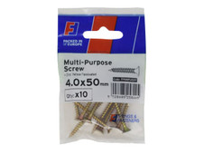 ForgeFix FPKMPS450Y Multi-Purpose Pozi Screw CSK ST ZYP 4.0 x 50mm ForgePack 10