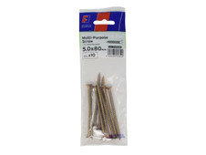 ForgeFix FPKMPS580Y Multi-Purpose Pozi Screw CSK ST ZYP 5.0 x 80mm ForgePack 10