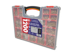 ForgeFix OPMPS1200Y Organiser Pro Multi-Purpose Wood Screw Kit, 1200 Piece