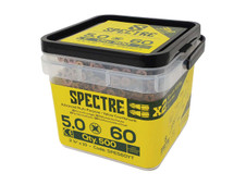 ForgeFix SPE560YT Spectre PZ Compatible Wood Screw CSK ZYP 5.0 x 60mm Tub 500
