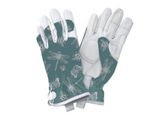 Kent & Stowe 70105306 Teal Flutter Bugs Premium Leather Gloves - Ladies Small