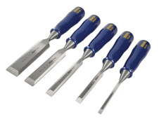 Irwin Marples TM444/S5 M444 Bevel Edge Chisel Blue Chip Handle Set, 5 Piece