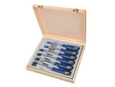 Irwin Marples TM444/S6 M444 Bevel Edge Chisel Blue Chip Handle Set, 6 Piece