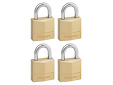 Master Lock 120EURQNOP Solid Brass 20mm Padlock 3-Pin - Keyed Alike x 4