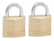 Master Lock 130EURT Solid Brass 30mm Padlock 4-Pin - Keyed Alike x 2