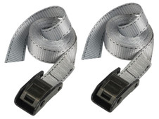Master Lock 3110EURDAT Lashing Strap with Metal Buckle, Grey 2.5m 150kg (Pack 2)