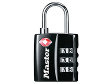 Master Lock 4680EURDBLK TSA 3-Digit Combination Black Finish 30mm Padlock