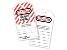 Master Lock 497A No. Heavy-Duty Safety Tags (12) - DANGER DO NOT OPERATE