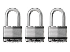 Master Lock M5EURTRILF Excell™ Laminated Steel 50mm Padlock - 38mm Shackle - Keyed Alike x 3