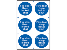 Scan 0153 Fire Door Keep Locked Shut - 6 PVC Signs 100 x 100mm