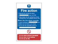 Scan 0165 Fire Action Procedure - PVC Sign 200 x 300mm