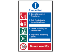 Scan 0175 Fire Action Procedure, Style 1 - PVC Sign 200 x 300mm