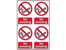 Scan 0552 No Smoking - 4 PVC Signs 100 x 150mm