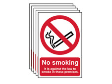 Scan 0567-5 No Smoking In These Premises - PVC Sign 200 x 300mm (5 Pack)