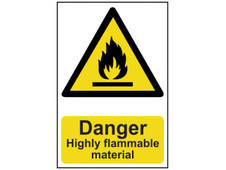 Scan 0901 Danger Highly Flammable Material - PVC Sign 200 x 300mm