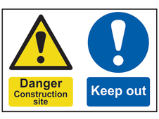 Scan 4005 Danger Construction Site Keep Out - PVC Sign 600 x 400mm