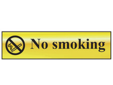 Scan 6000 No Smoking - Polished Brass Effect 200 x 50mm