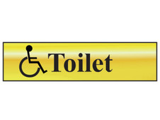 Scan 6004 Disabled Toilet - Polished Brass Effect 200 x 50mm