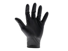 Scan KG-1101 Black Heavy-Duty Nitrile Disposable Gloves Medium Size 7 (Box of 100)