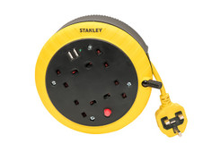 Stanley SXECGK2OHJE Cable Reel 240V 13A 4-Socket + 2 USB 5m