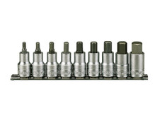 Teng M1212 1/2in Drive Hex Socket Clip Rail Set, 9 Piece