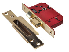 Union J2200S-PL-2.5 StrongBOLT 2200S BS 5 Lever Mortice Sashlock Satin Brass 68mm Box