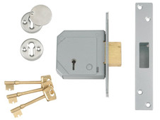 Union V-3G114E-PL-67 3G114E 5 Lever Mortice Deadlock C-Series 67mm 2.5in Satin Brass