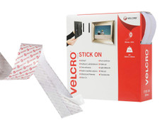 Velcro 60219 Brand Stick On Tape 20mm x 10m White
