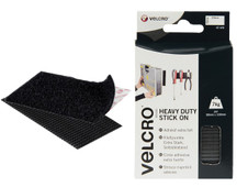 Velcro 60239 Brand Heavy-Duty Stick On Strips (2) 50 x 100mm Black
