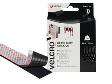 Velcro VEL-EC60241-SRP6 Brand Heavy-Duty Stick On Tape 50mm x 1m Black