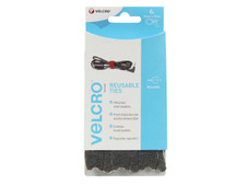 Velcro 60388 Brand ONE-WRAP® Reusable Ties (6) 12mm x 20cm Black