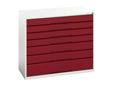 Bott 16925229.24 Verso 7 Drawer Cabinet 1050 x 900mm Crimson Red