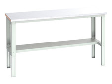 Bott 41003663.16V Cubio Adjustable Bench with Half Shelf, Steel Clad Top 2000 x 750mm