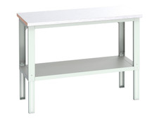 Bott 41003675.16V Cubio Adjustable Bench with Shelf, Steel Clad Top 1500 x 750mm
